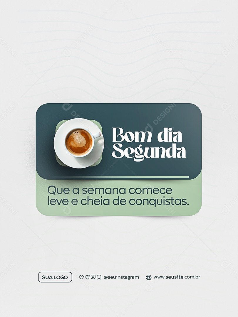 Bom Dia Segunda Feira Social Media PSD Editável