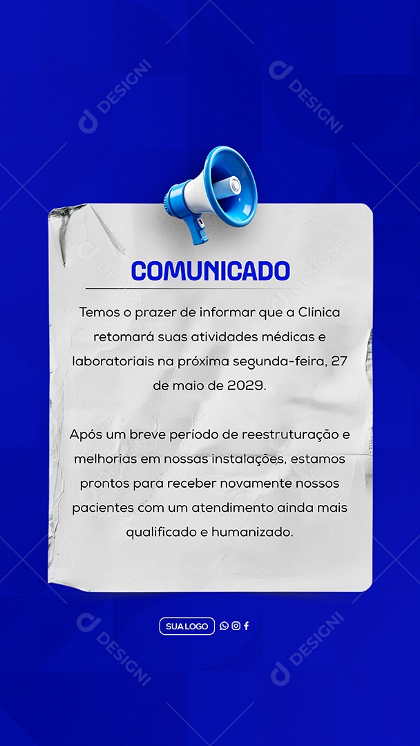 Story Comunicado Clinica Social Media PSD Editável