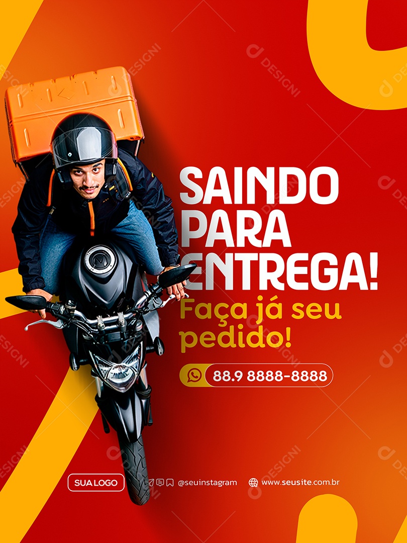 Delivery Saindo Para Entrega Social Media PSD Editável