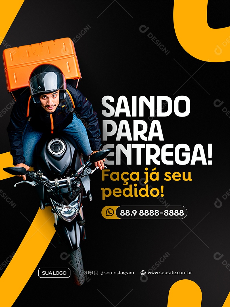 Delivery Saindo Para Entrega Social Media PSD Editável