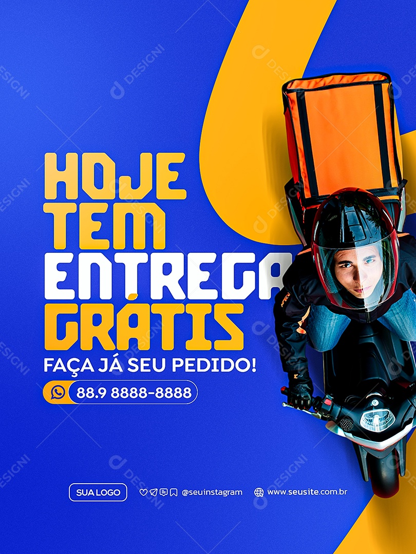 Delivery Entrega Grátis Social Media PSD Editável