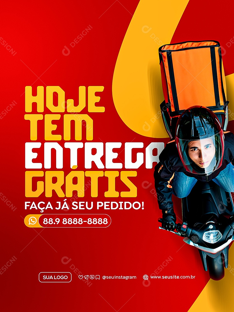Delivery Entrega Grátis Social Media PSD Editável