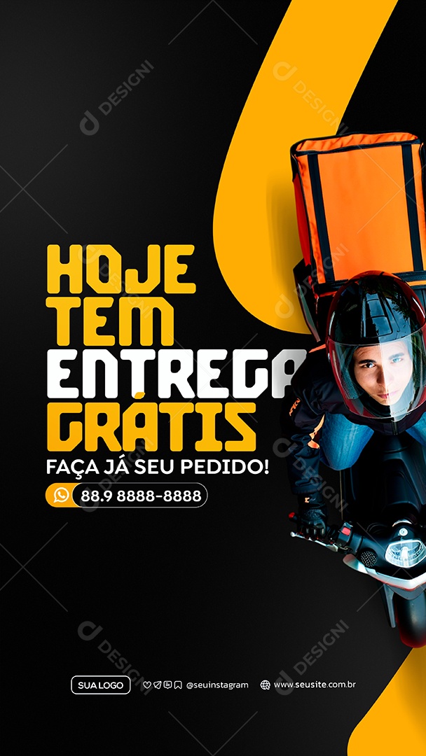 Story Delivery Entrega Grátis Social Media PSD Editável