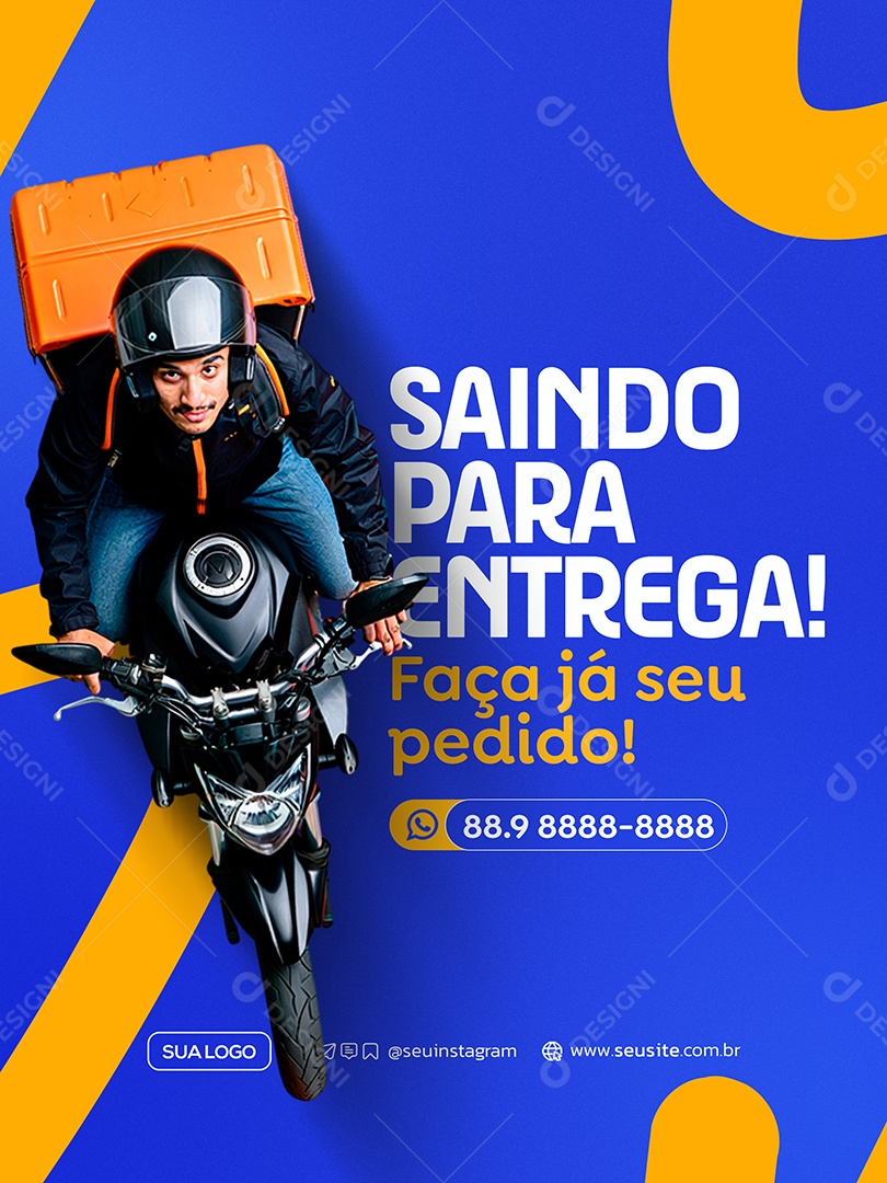 Delivery Saindo Para Entrega Social Media PSD Editável