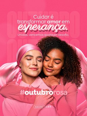 Outubro Rosa Mês de Prevenção Social Media PSD Editável