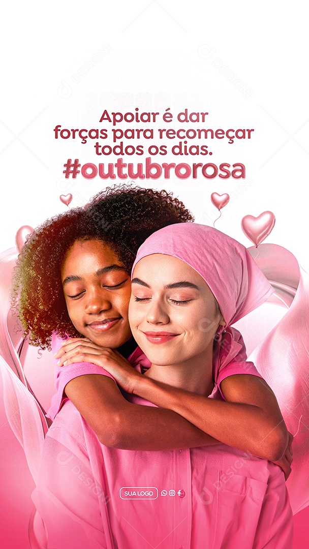 Story Outubro Rosa Mês de Prevenção Social Media PSD Editável