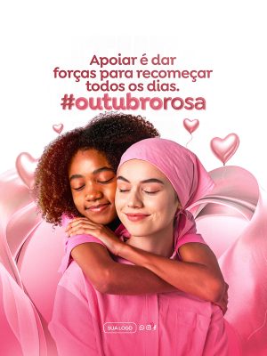 Outubro Rosa Mês de Prevenção Social Media PSD Editável