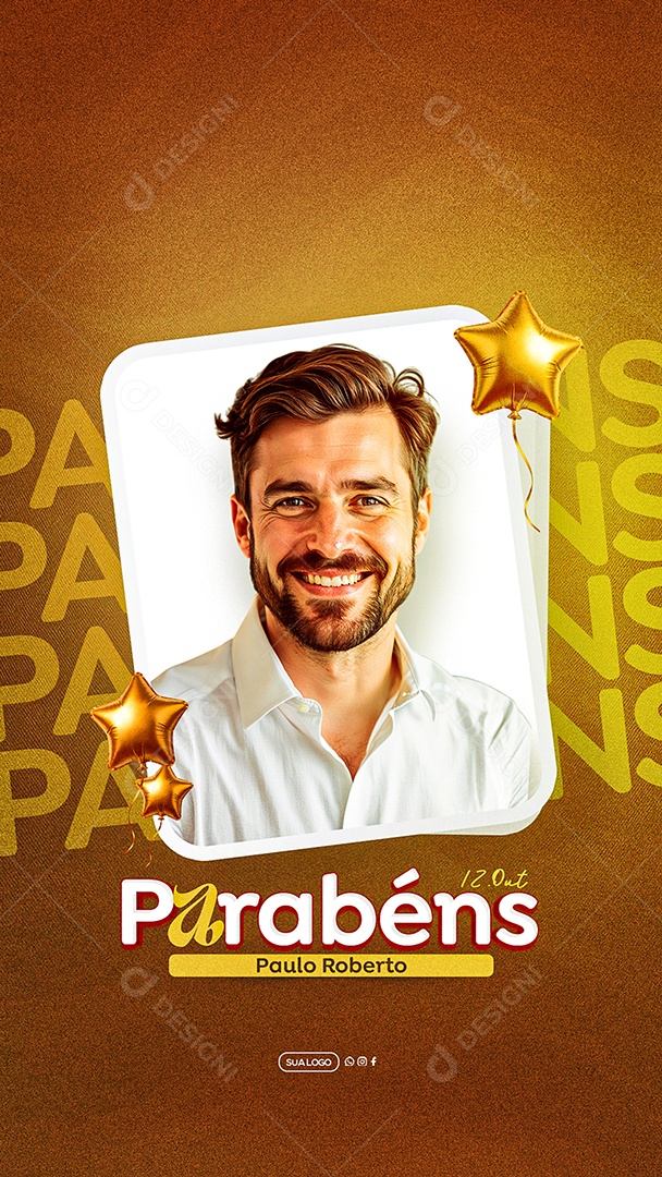 Story Feliz Aniversário Parabéns Paulo Roberto Social Media PSD Editável