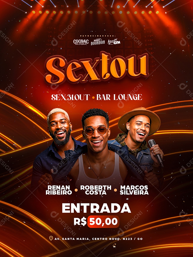 Flyer Próximos Shows Sextou Social Media PSD Editável