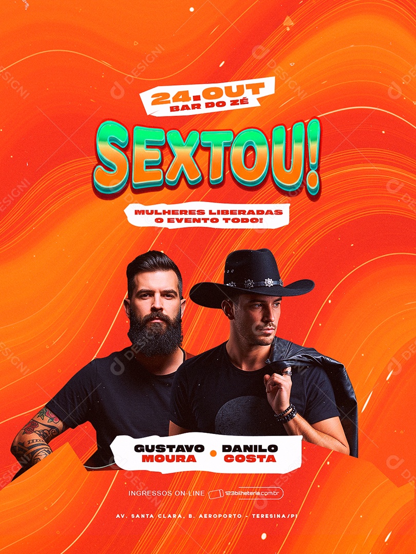 Flyer Próximos Shows Sextou Social Media PSD Editável