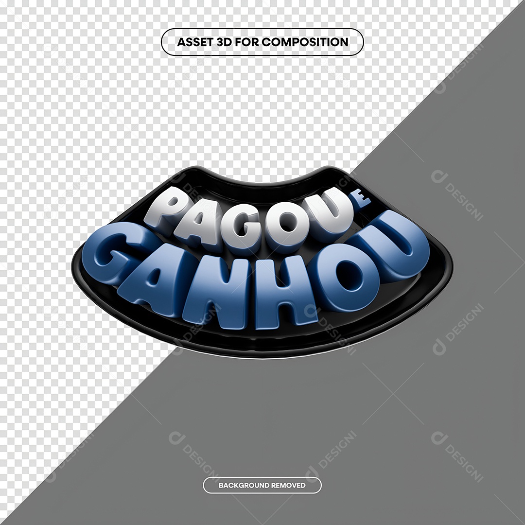 Pagou Ganhou Selo 3D Para Composição PSD