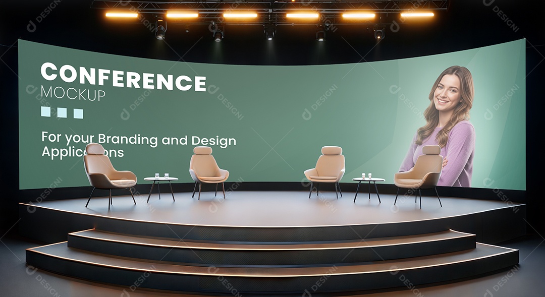 Sala de Conferência Mockup PSD Editável