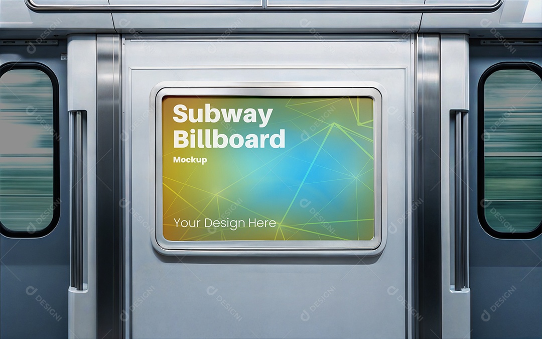 Cartaz de campanha em metrô PSD editável Mockup
