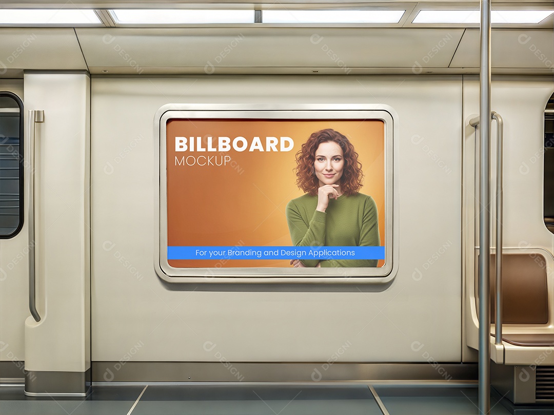 Mockup Anúncio Publicitário Em Metrô PSD Editável