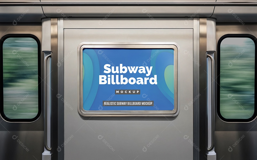 Mockup Anúncio Publicitário Em Metrô PSD Editável
