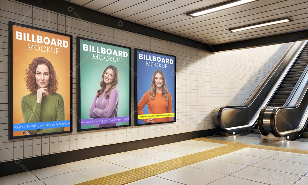 Mockup Anúncio Publicitário Em Metrô PSD Editável