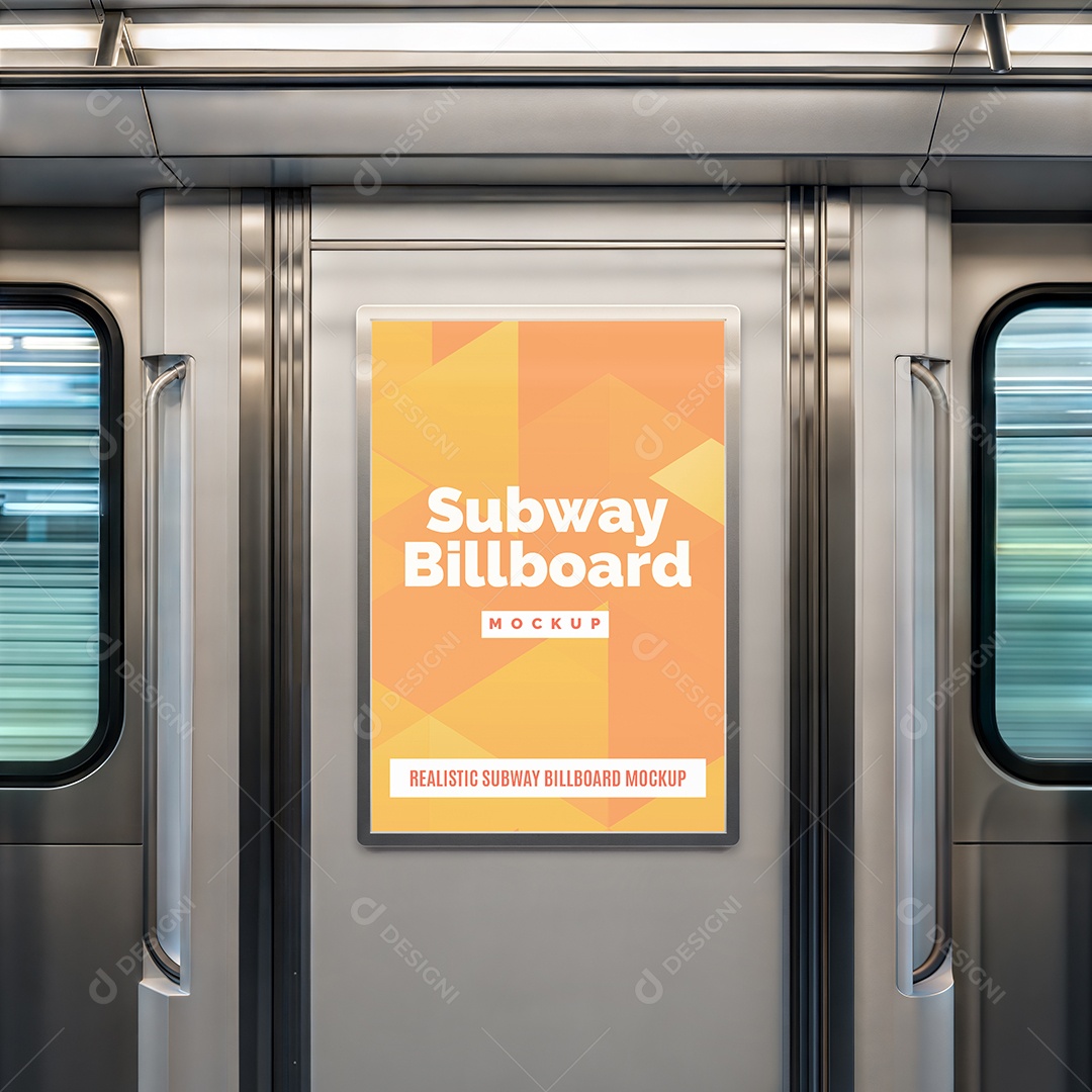 Mockup Anúncio Publicitário Em Metrô PSD Editável