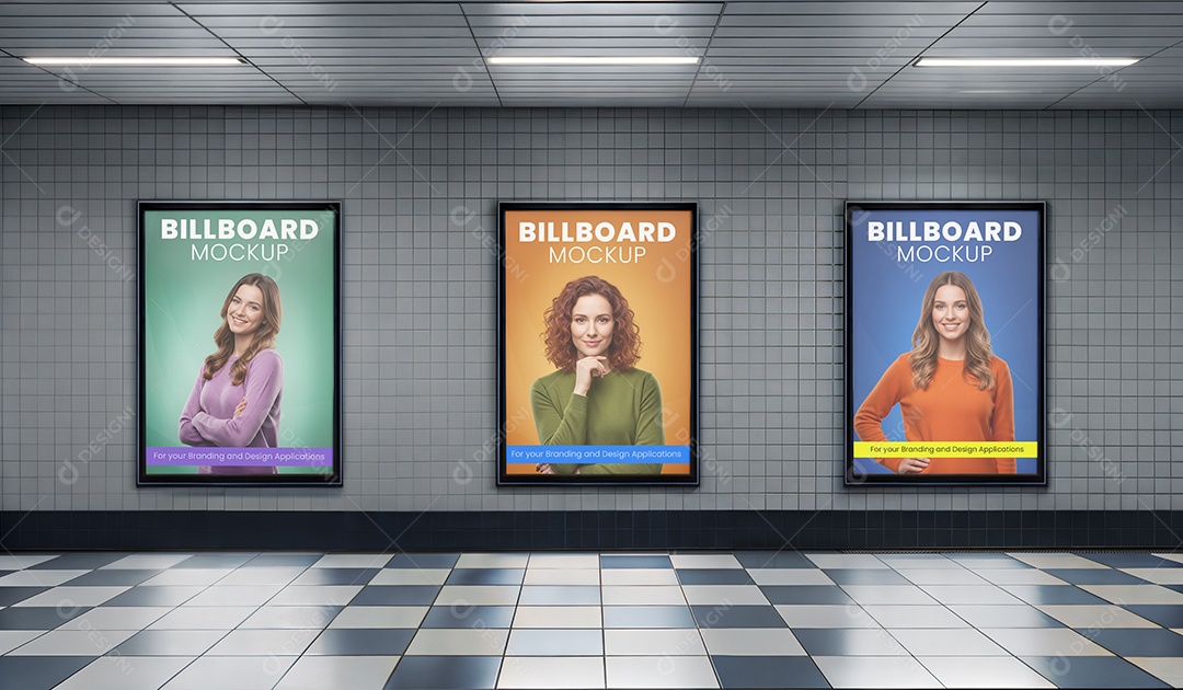 Mockup Anúncio Publicitário Em Metrô PSD Editável