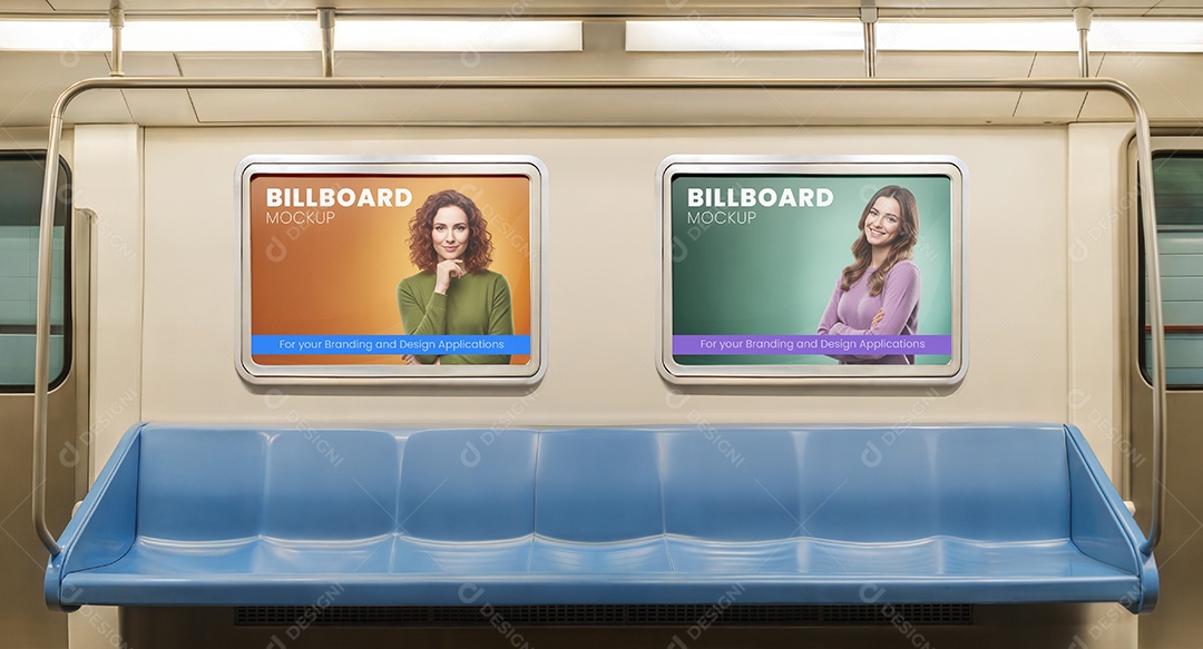 Mockup Anúncio Publicitário Em Metrô PSD Editável