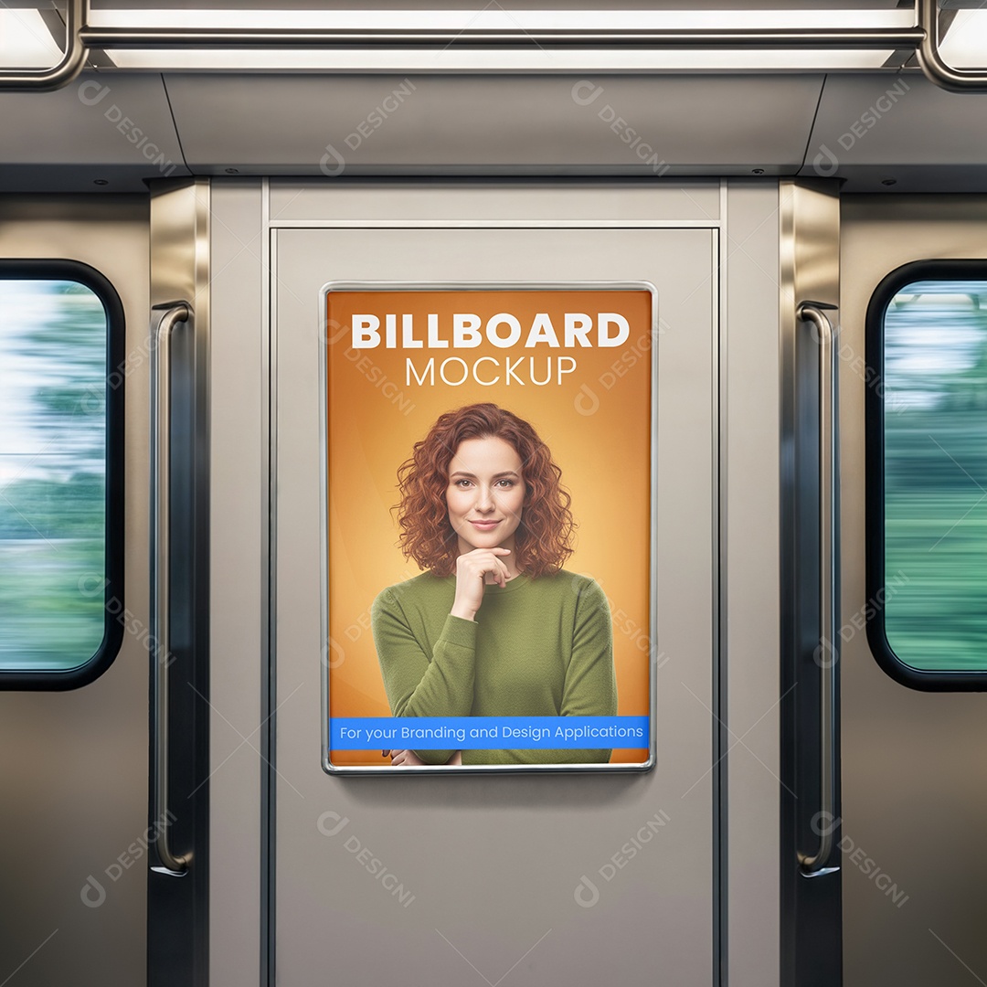 Mockup Anúncio Publicitário Em Metrô PSD Editável