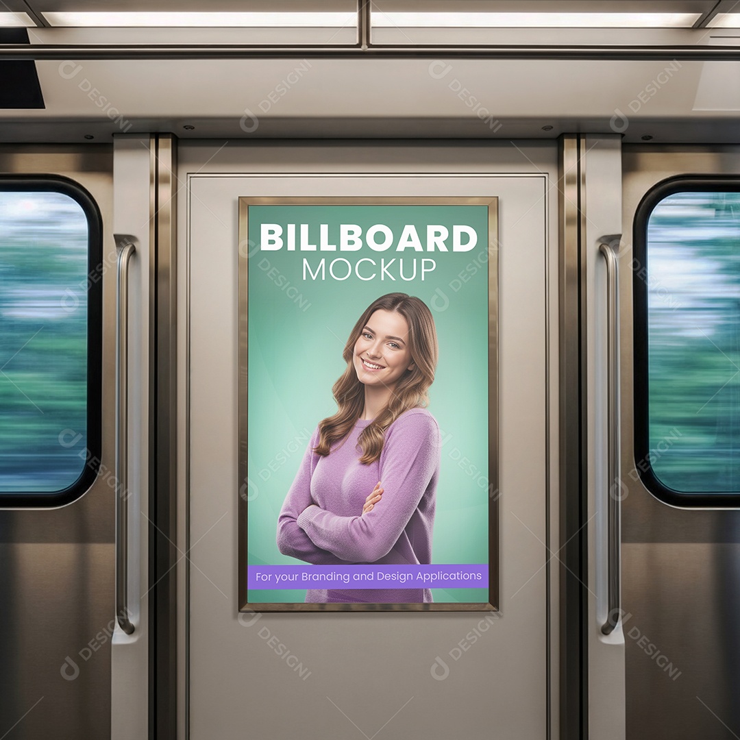 Mockup Anúncio Publicitário Em Metrô PSD Editável