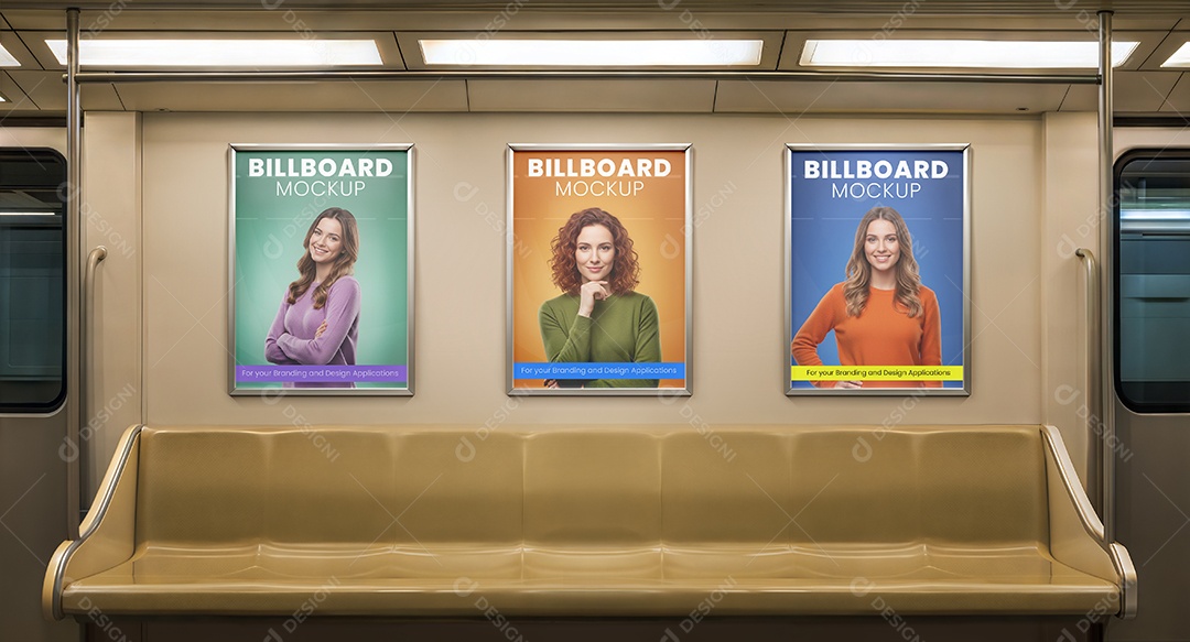 Mockup Anúncio Publicitário Em Metrô PSD Editável