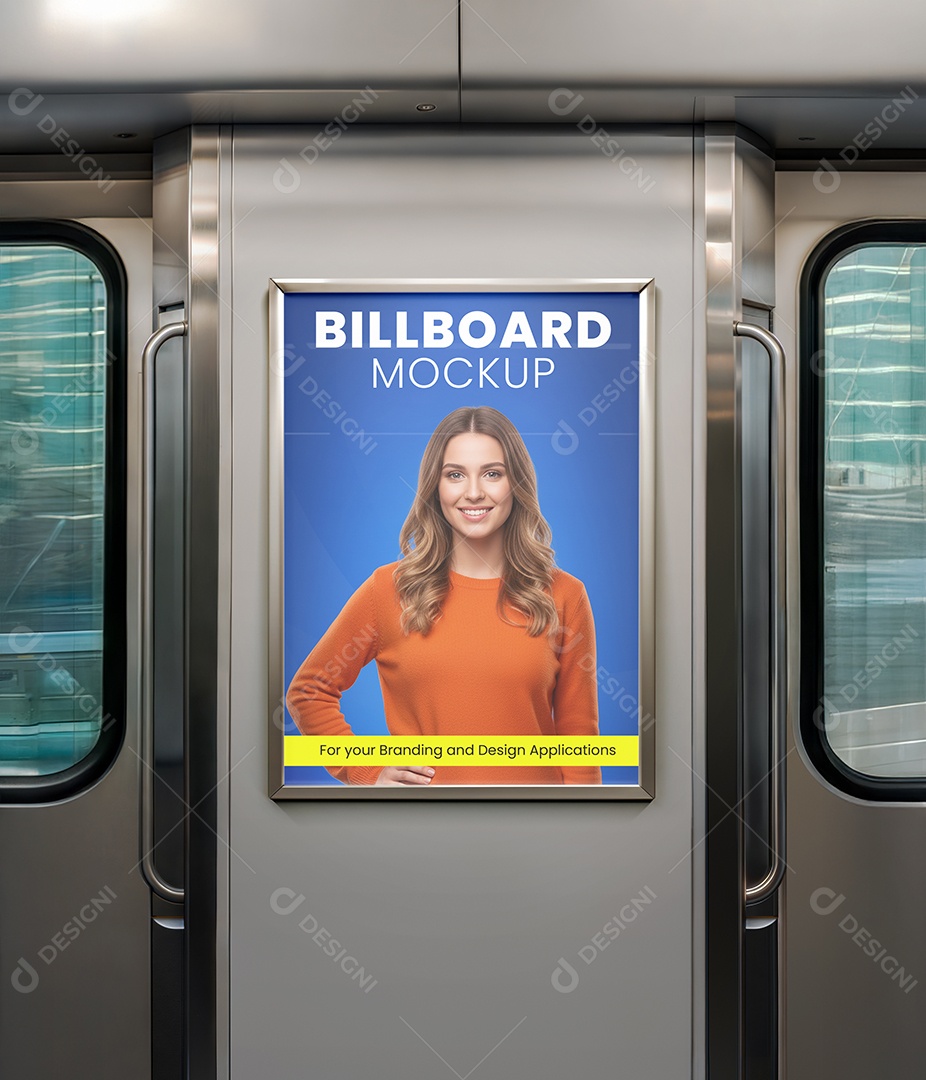 Mockup Anúncio Publicitário Em Metrô PSD Editável