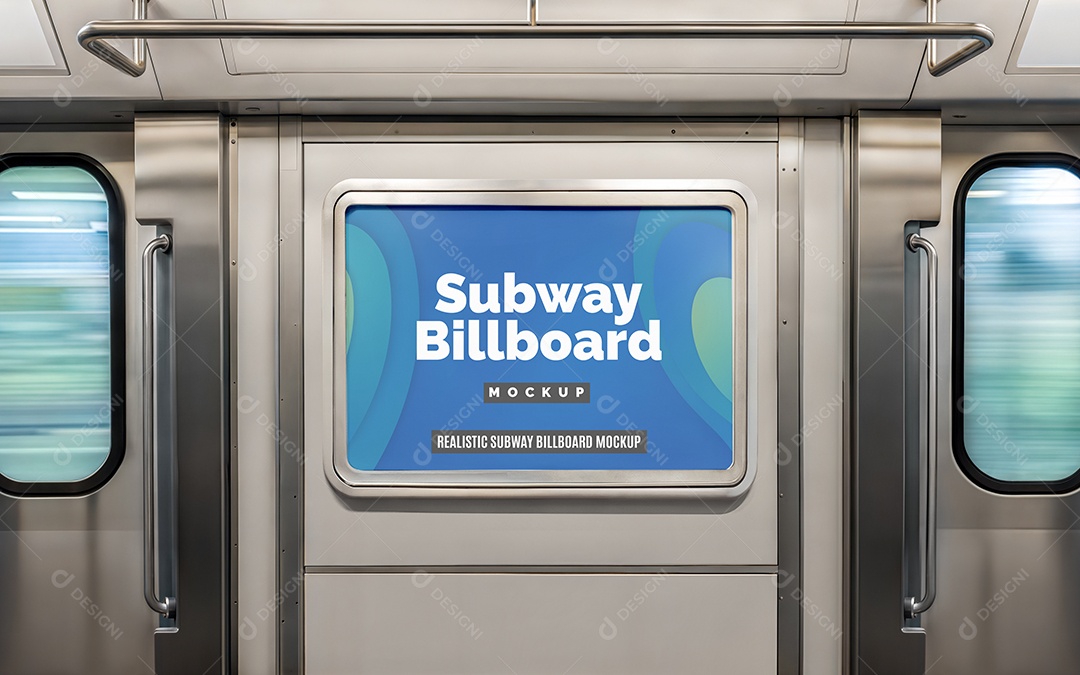 Mockup Anúncio Publicitário Em Metrô PSD Editável