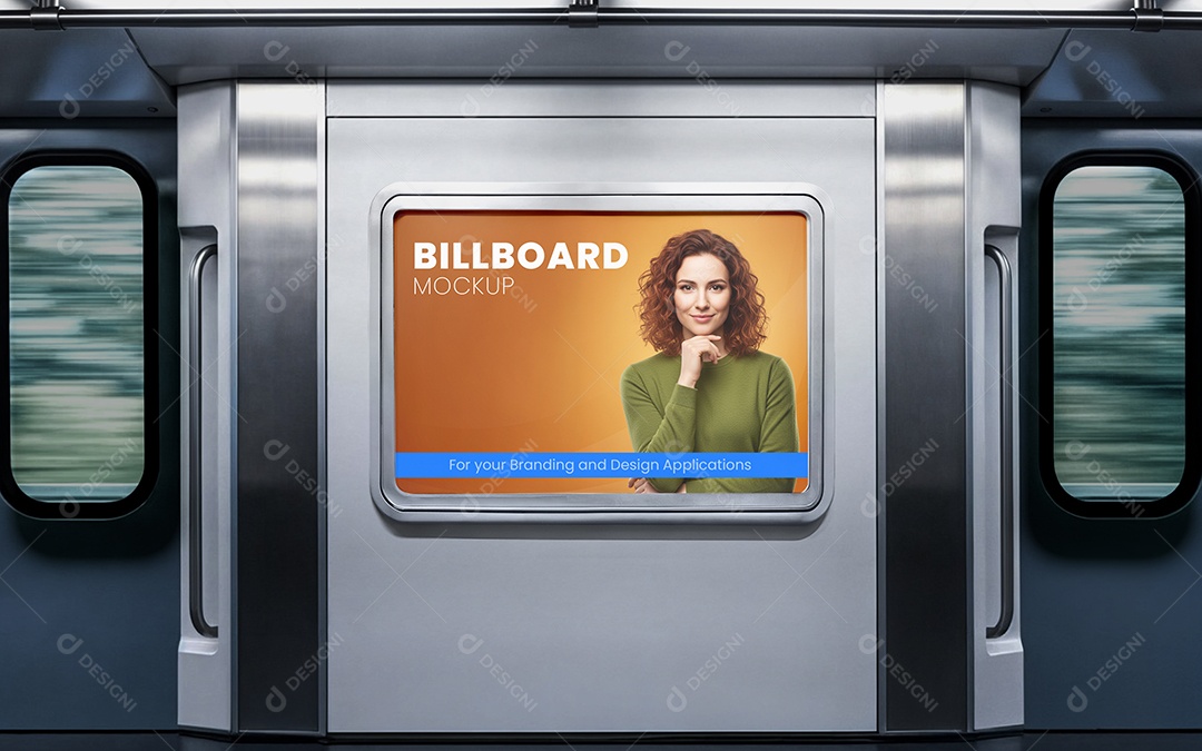 Mockup Anúncio Publicitário Em Metrô PSD Editável