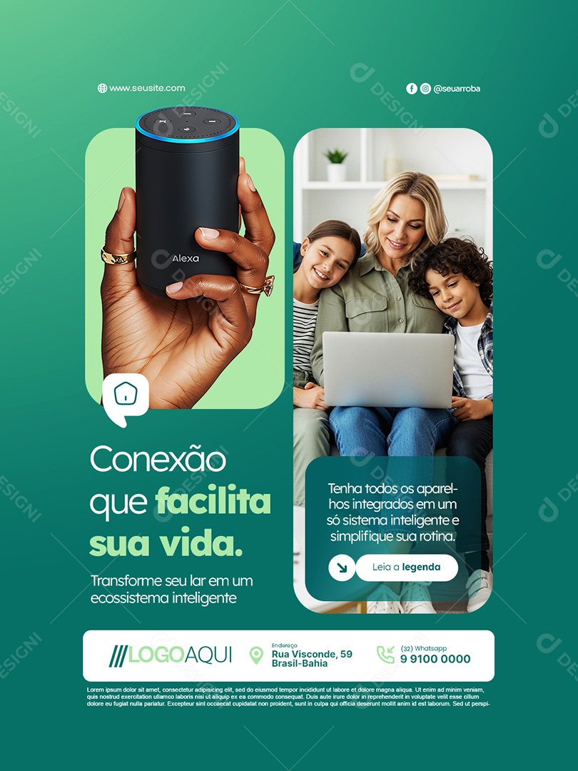 Casa Inteligente Conexão Que Facilita Sua Vida Social Media PSD Editável