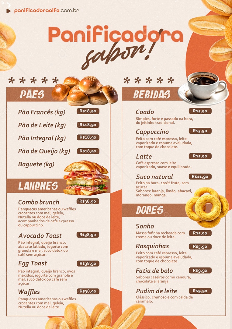 Cardápio Breakfast PSD Editável