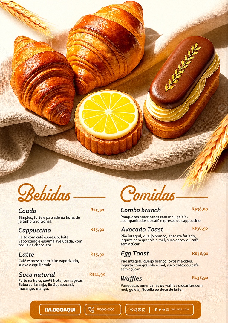 Cardápio Breakfast PSD Editável