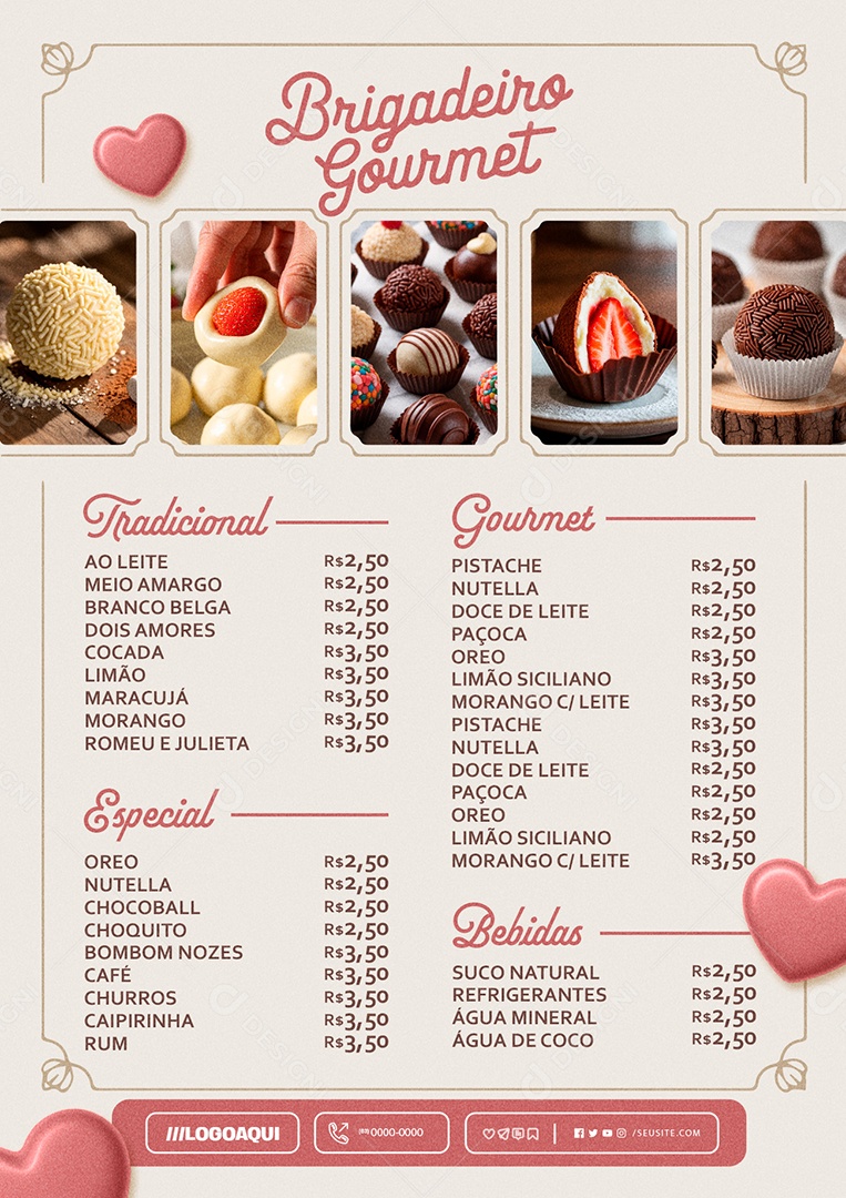 Cardápio Brigadeiro PSD Editável