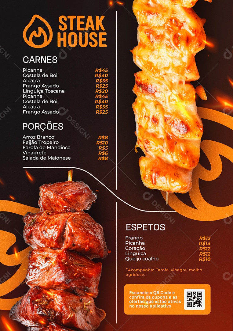 Cardápio Churrascaria PSD Editável