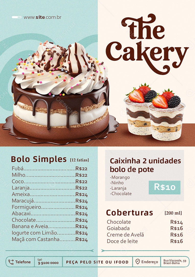 Cardápio Doceria PSD Editável