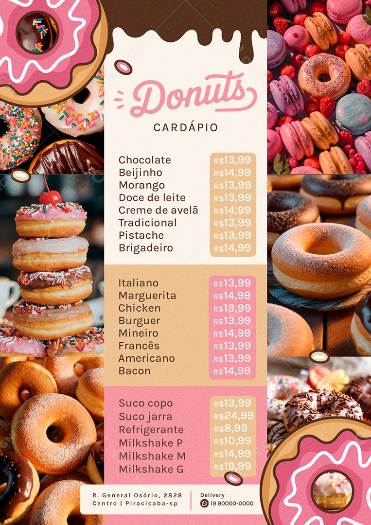Cardápio Donuts PSD Editável