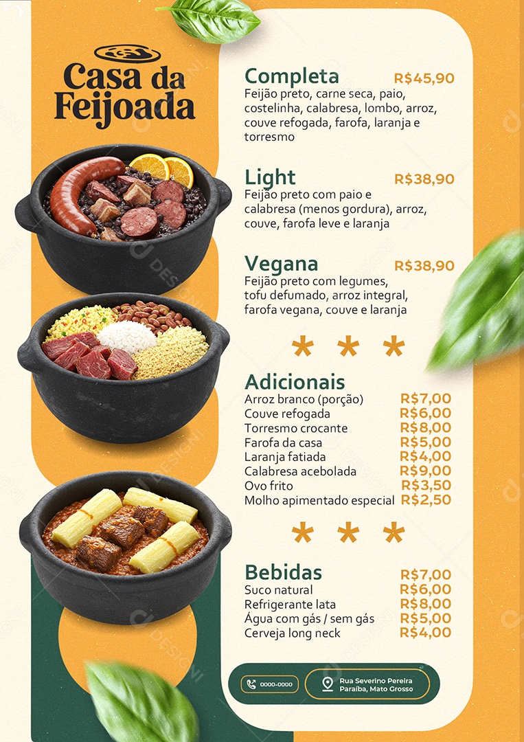 Cardápio Feijoada PSD Editável
