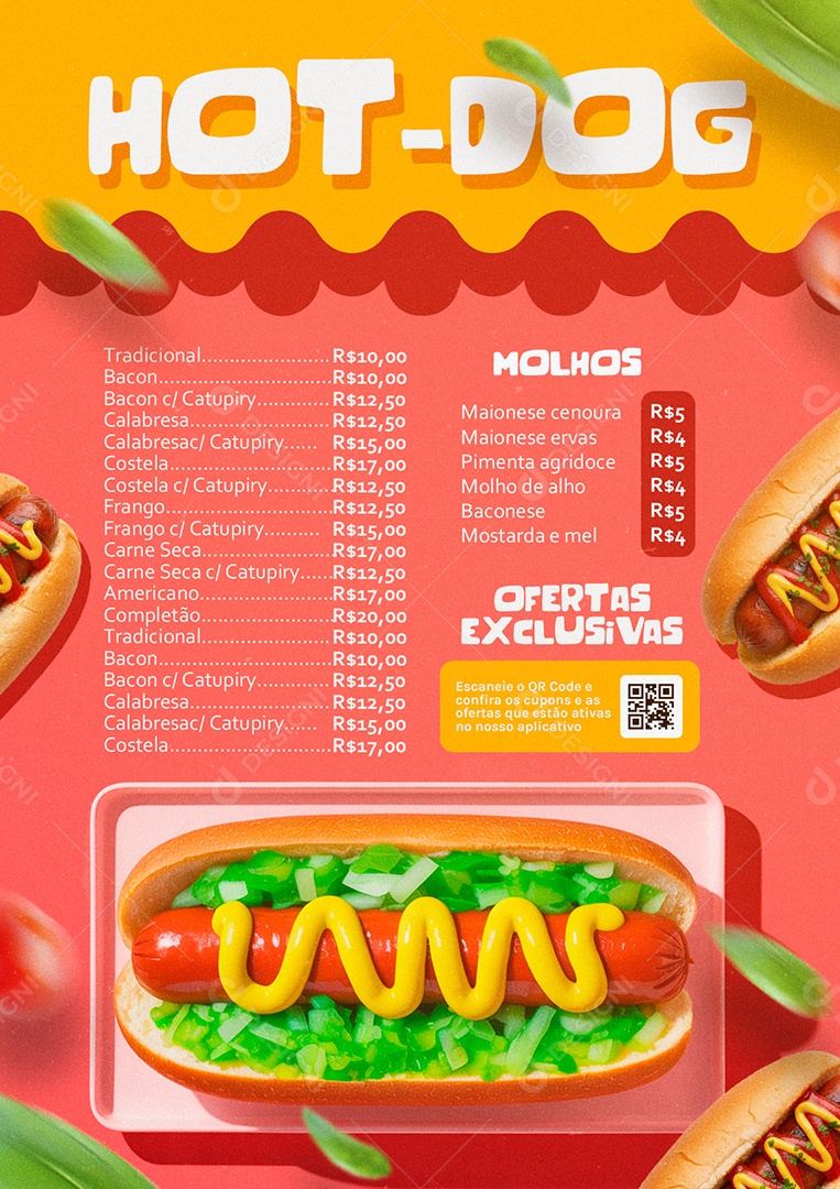 Cardápio Hotdog PSD Editável