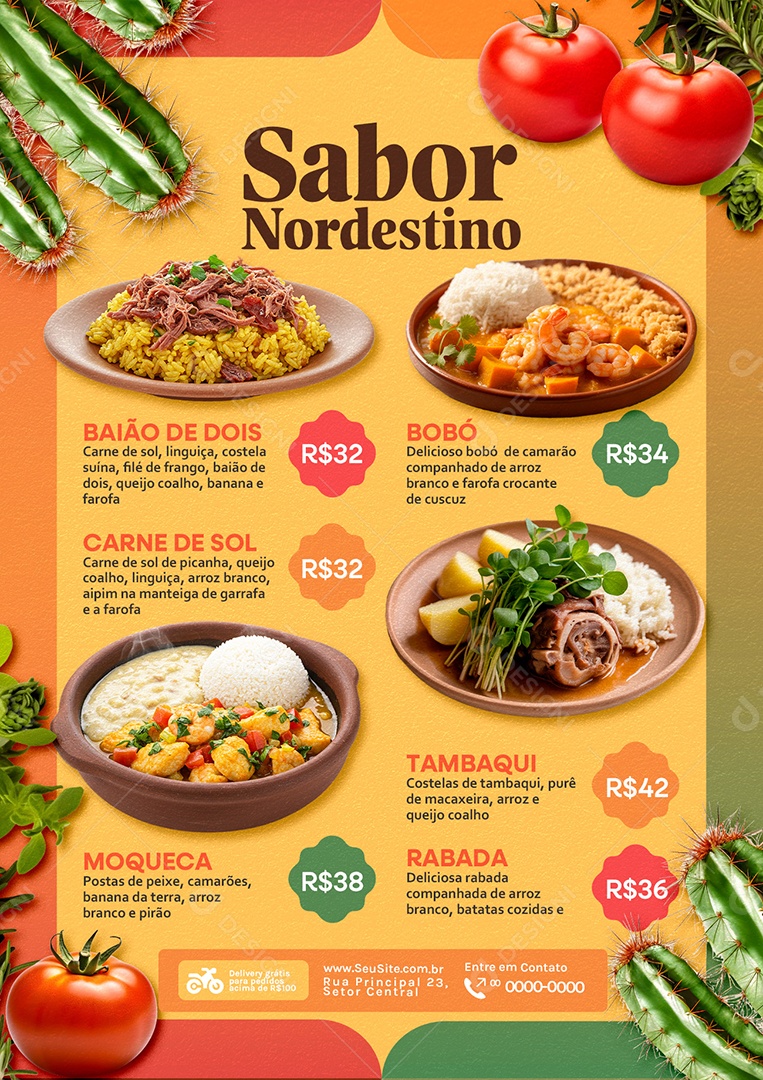 Cardápio Sabor Nordestino PSD Editável