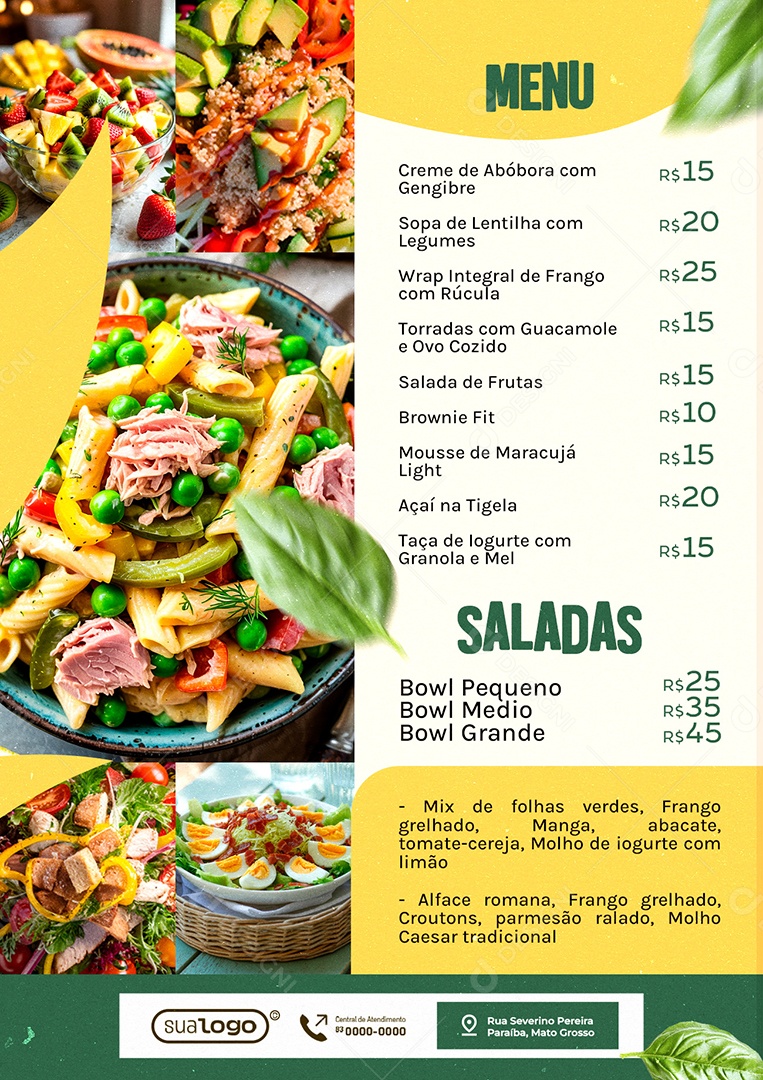 Cardápio Salada PSD Editável