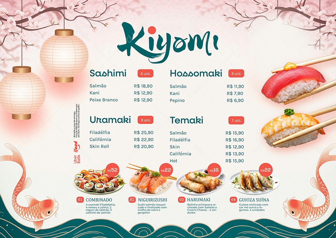 Cardápio Sushi PSD Editável