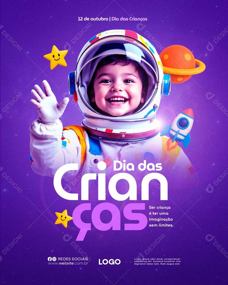 Feliz Dia das Crianças 12 de Outubro Social Media PSD Editável
