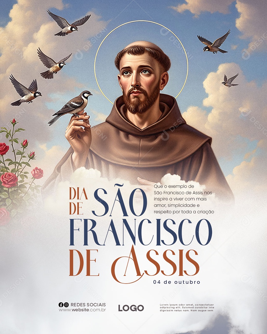 Dia de São Francisco de Assis 04 de Outubro Social Media PSD Editável