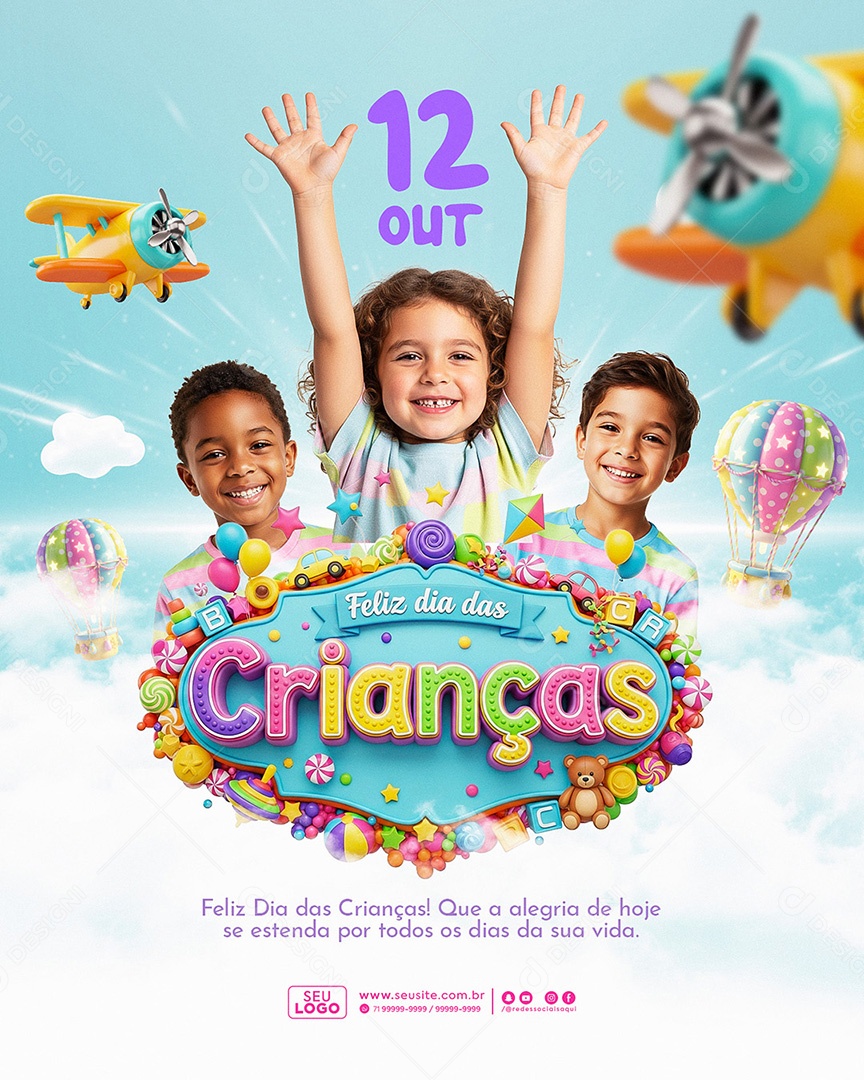 Story Feliz Dia das Crianças 12 de Outubro Social Media PSD Editável