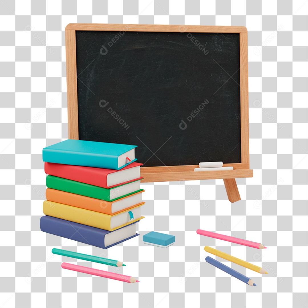 Quadro e Livros PNG Transparente