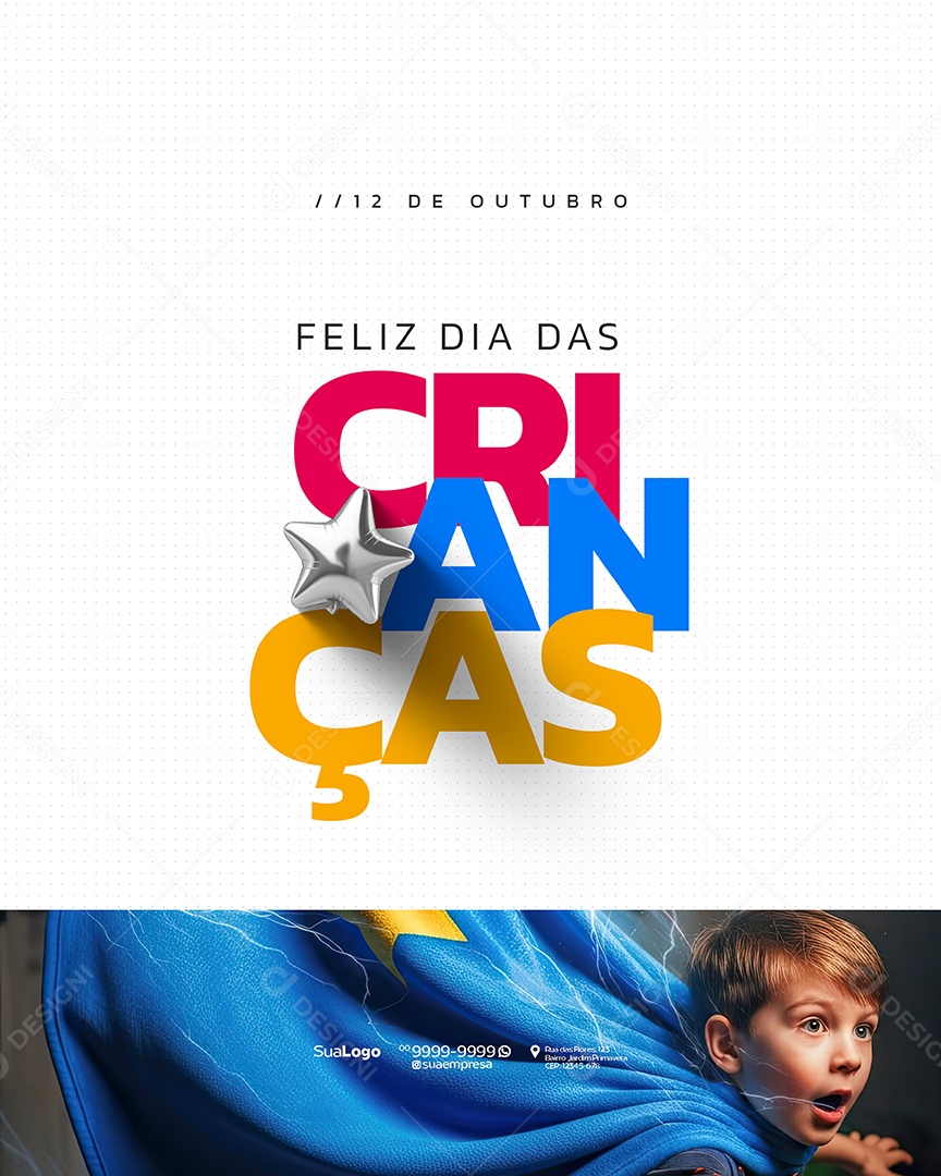 Feliz Dia das Crianças 12 de Outubro Social Media PSD Editável