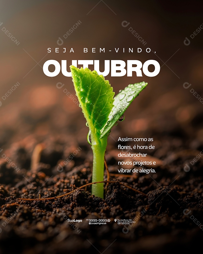 Seja Bem Vindo Outubro Social Media PSD Editável