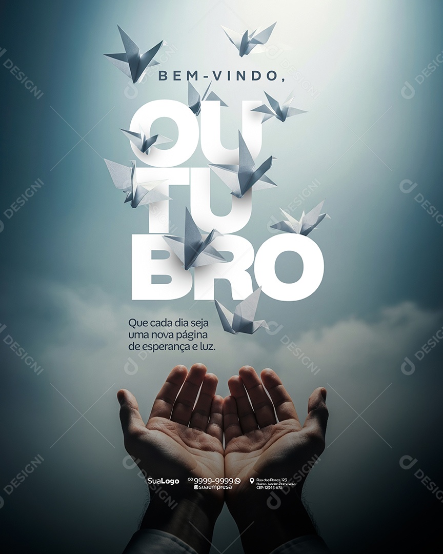 Bem Vindo Outubro Social Media PSD Editável