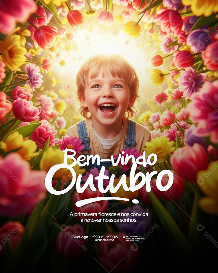 Bem Vindo Outubro Social Media PSD Editável