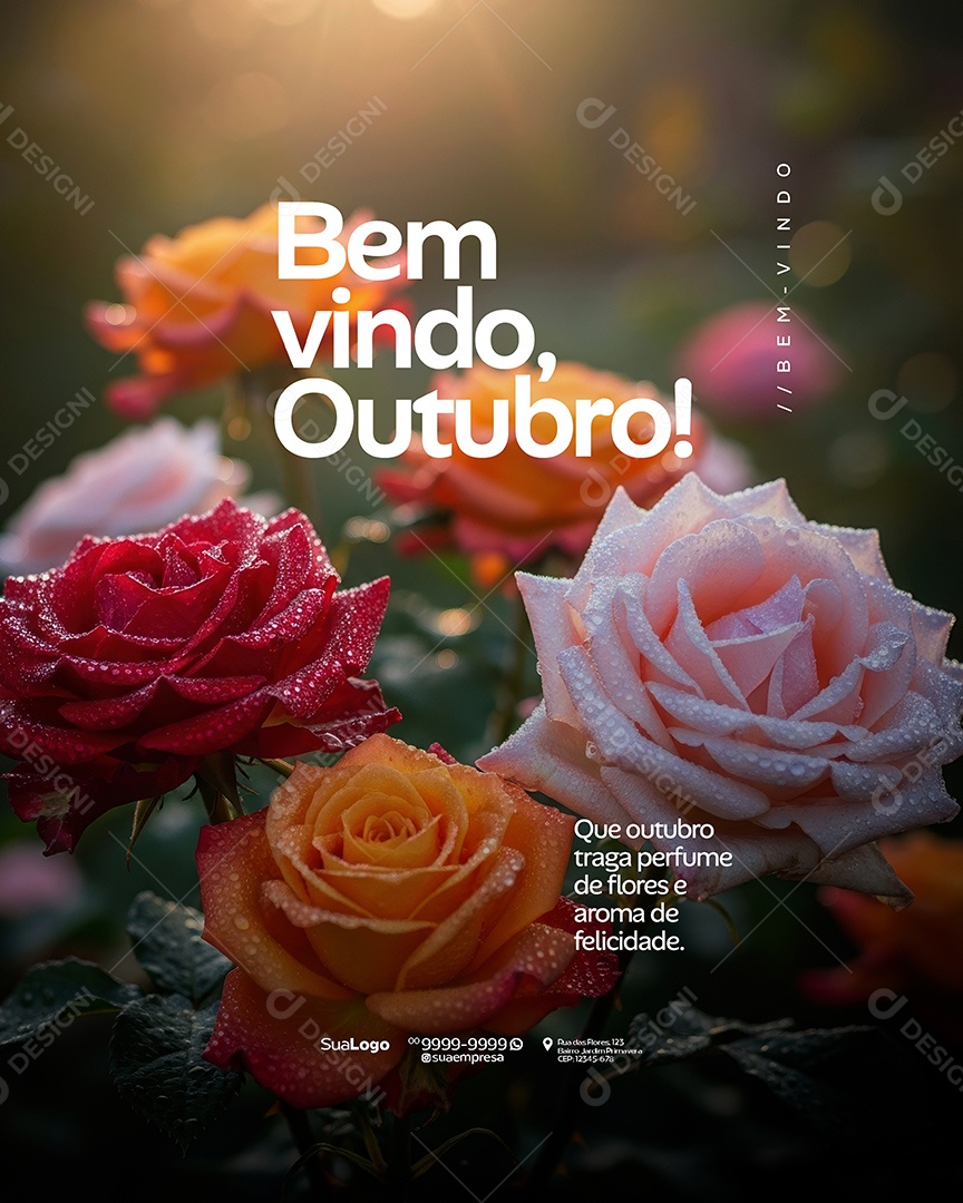 Bem Vindo Outubro Social Media PSD Editável